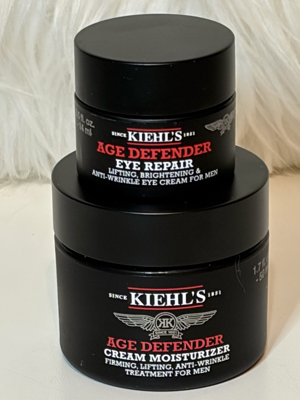 Kiehl's Age Defender Eye Repair Cream & Cream Moisturizer Duo Set Full Size NEW
